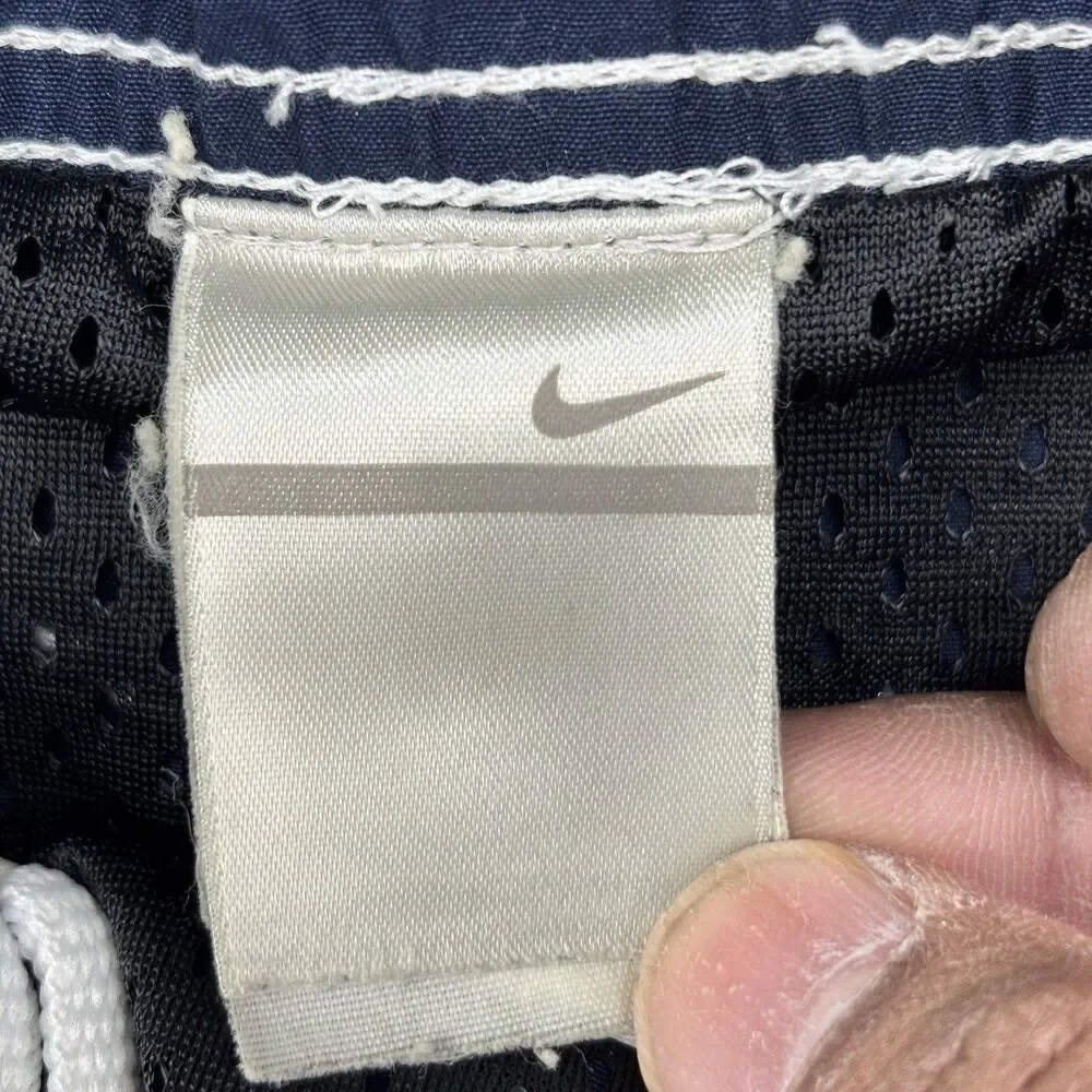 Nike Swim Trunks XL Navy Blue Board Shorts White Swoosh Mesh Lined